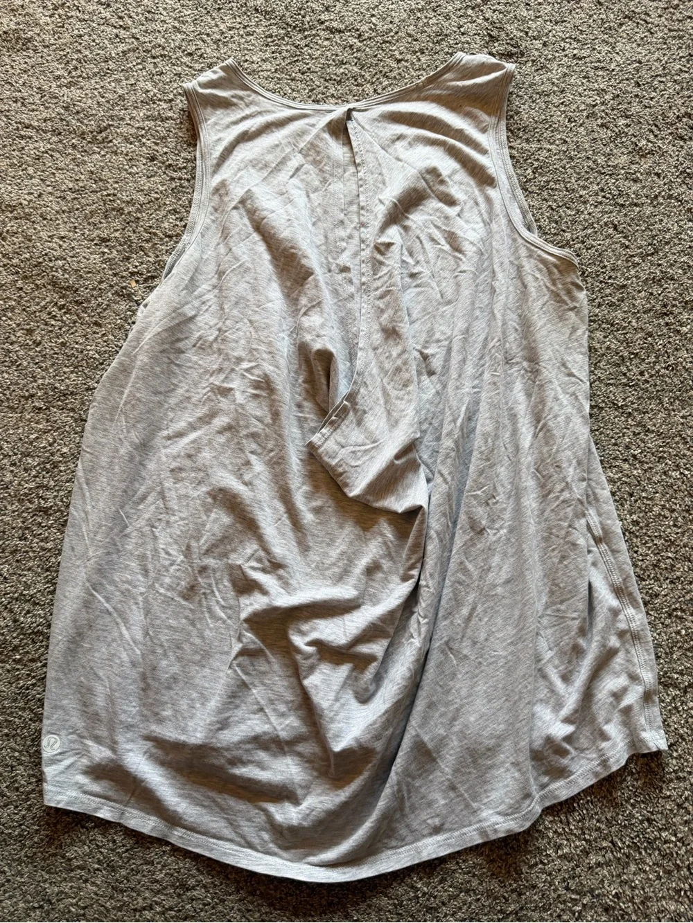 Lululemon Light Gray Draped Back Athletic Tank Top